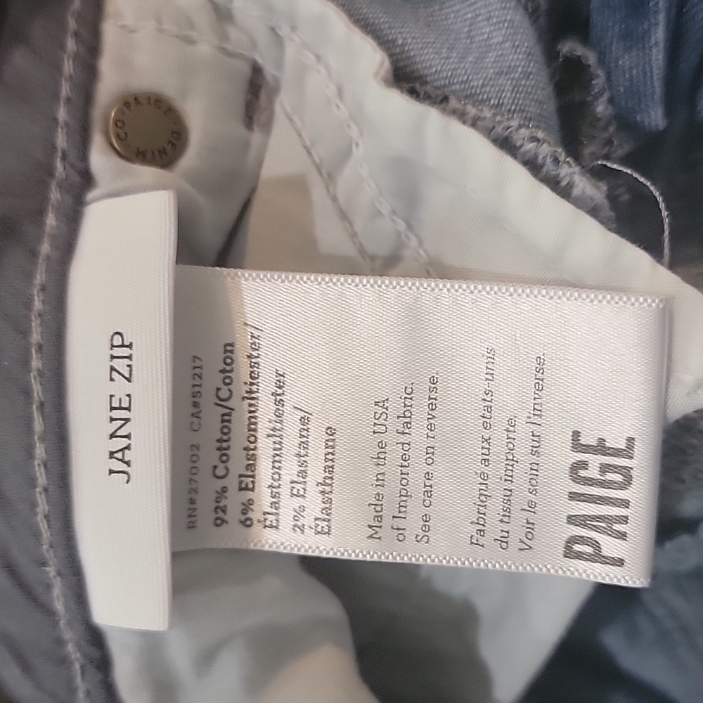 Paige Jane Zip Skinny Jeans Size 25 Low Rise Ankle Zip Y2K - Picture 10 of 16